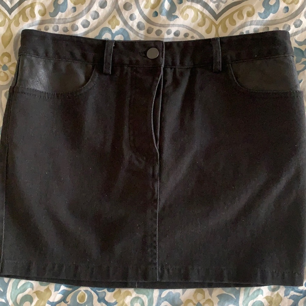 Alexander Wang denim & leather mini